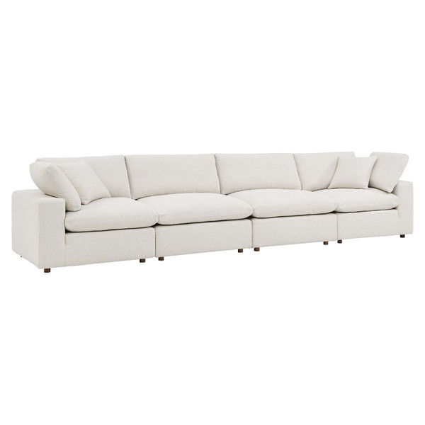 Modway Commix Down Filled Overstuffed Boucle Fabric 4-Seater Sofa - Ivory EEI-6364-IVO