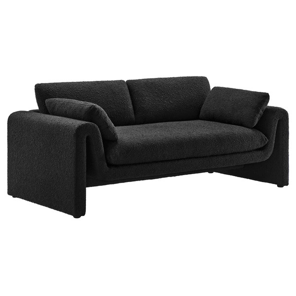 Modway Waverly Boucle Fabric Sofa - Black EEI-6381-BLK
