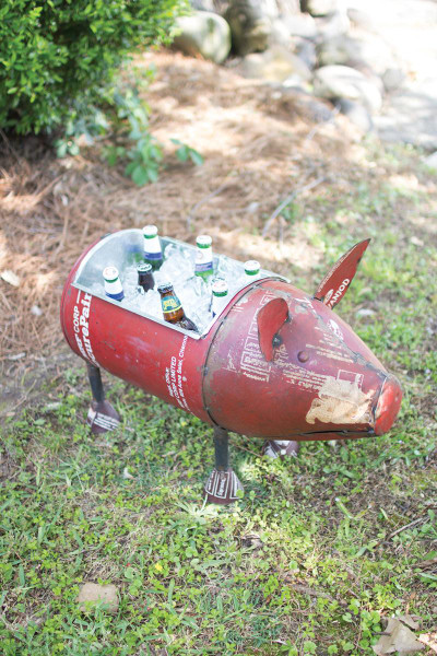 Kalalou NBA2225 Recycled Iron Pig Cooler/Planter