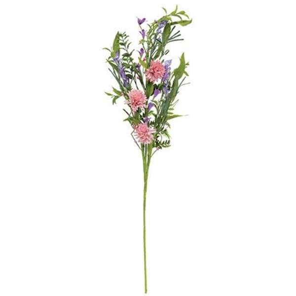 Pink Chrysanthemum & Iris Spray F18329 By CWI Gifts