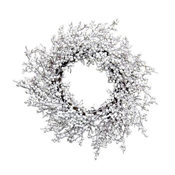 Snowball Glittered Wreath 20" FFDC5090 By CWI Gifts