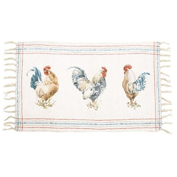 Rooster Trio Kitchen Floor Mat G116028 By CWI Gifts