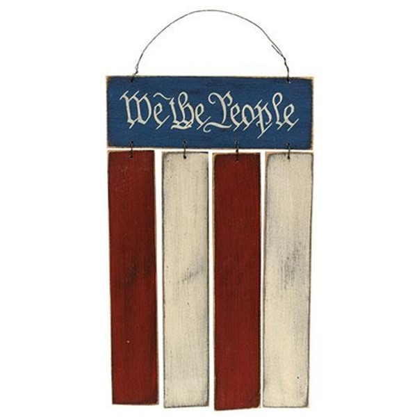 *Distressed Wooden "We The People" Hanging Banner G12880 By CWI Gifts