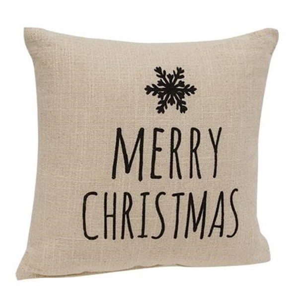 Merry Christmas Snowflake Natural Pillow G15548 By CWI Gifts