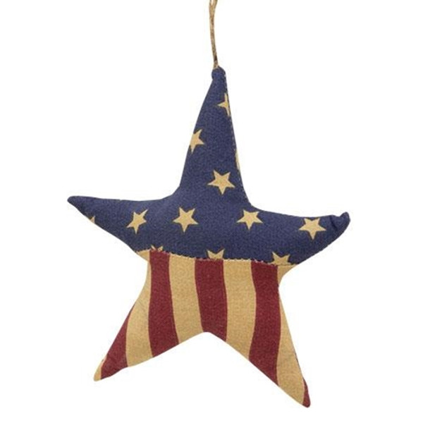 Patriotic Star Fabric Ornament G15572 By CWI Gifts