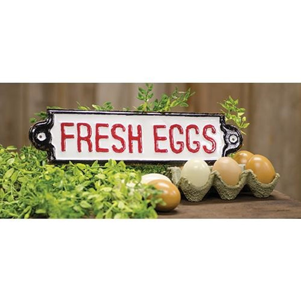 Fresh Eggs Metal Plaque G65015 By CWI Gifts