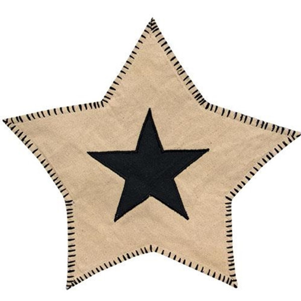 Black Star Shaped Mat G15680 By CWI Gifts