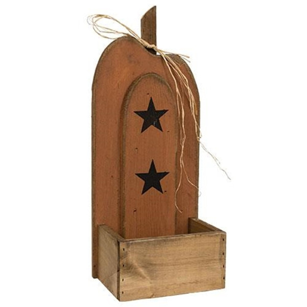 Rustic Wood Two-Star Layered Pumpkin Planter G23312 By CWI Gifts