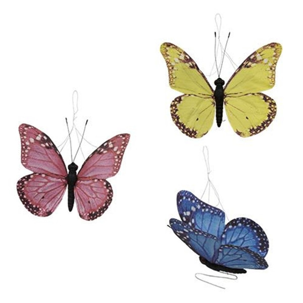 Butterfly Hanger 3 Asstd. (Pack Of 3) G2681380 By CWI Gifts
