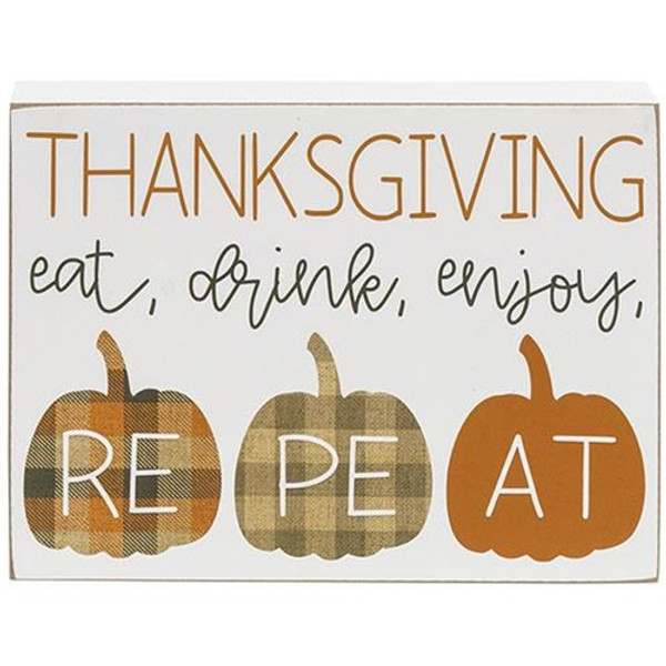 *Eat Drink Enjoy Pumpkins Box Sign G36134 By CWI Gifts