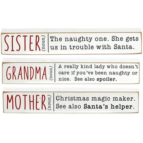 Sister Grandma Mother Mini Stick 3 Asstd. (Pack Of 3) G36157 By CWI Gifts