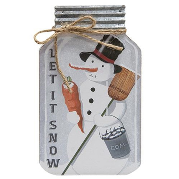 *Let It Snowman Chunky Mason Jar Sitter G36191 By CWI Gifts