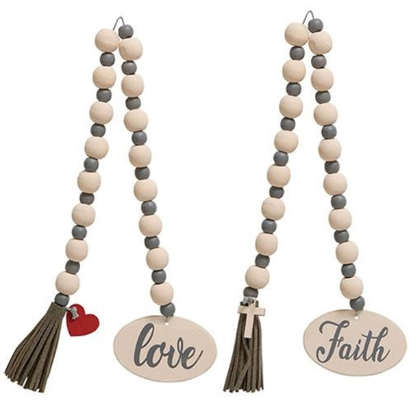 Faith Or Love Beaded Garland With Cross Charm 2 Asstd. (Pack Of 2) G36227 By CWI Gifts