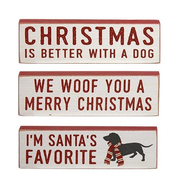 Better With A Dog Thin Mini Block 3 Asstd. (Pack Of 3) G36316 By CWI Gifts