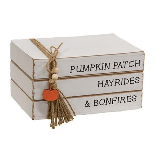 Pumpkin Patch Stacked Wooden Books G36334 By CWI Gifts