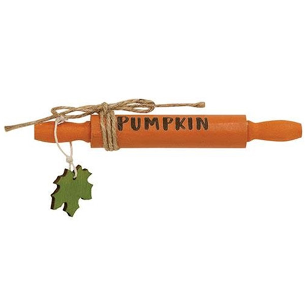 Pumpkin Wooden Rolling Pin G36584 By CWI Gifts