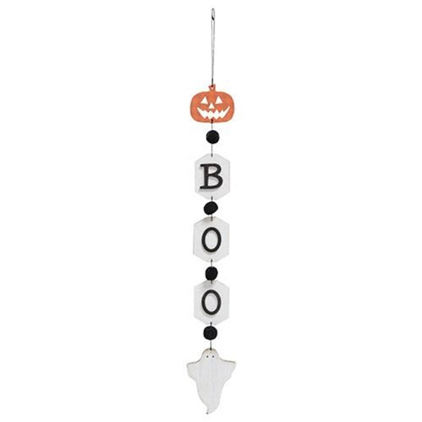 Boo Jack & Ghost Wooden Tag Garland G36586 By CWI Gifts