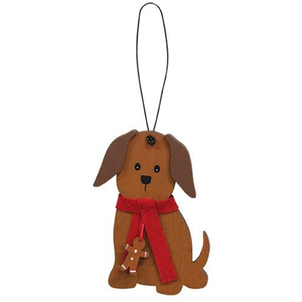 Dog With Gingerbread Scarf Ornament G36608 By CWI Gifts