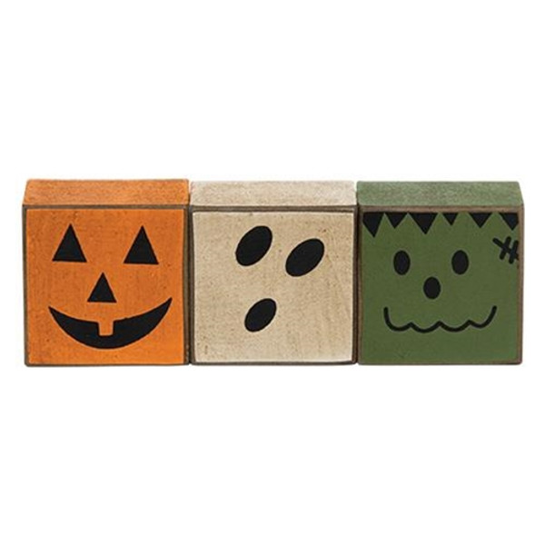 3/Set Friendly Monster Face Blocks G36614 By CWI Gifts