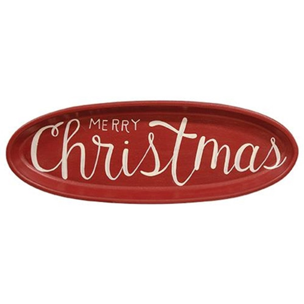 Merry Christmas Oval Tray G36735 By CWI Gifts