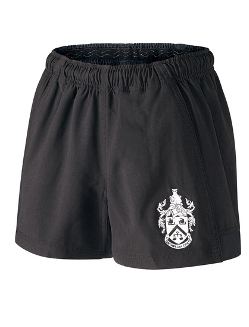 Second Hand Black Crested Rugby Shorts - no pockets (for all sports)