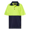 Kids Two Tone Short Sleeve Micromesh Polo With Pocket WSPK20