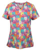 Jb's Ladies Scrub Top Printed  4STP1