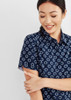 CS948LS Womens Florence Daisy Print Short Sleeve Shirt