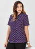 CS948LS Womens Florence Daisy Print Short Sleeve Shirt