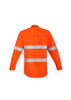 ZW145 Mens Orange Flame Hi Vis Open Front Shirt - Hoop Taped