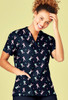 CST152LS Womens Easter V-Neck Short Sleeve Scrub Top