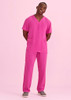 CST250US Unisex Pink V-Neck Scrub Top