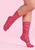 CCS250U Unisex Pink Happy Feet Comfort Socks