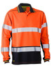 TAPED TWO TONE HI VIS POLYESTER MESH LONG SLEEVE POLO SHIRT BK6219T