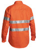 HI VIS 3M REFLECTIVE TAPE CLOSED FRONT MENS DRILL LONG SLEEVE SHIRT  BTC6482