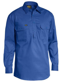 CLOSED FRONT COTTON LIGHT WEIGHT DRILL SHIRT - LONG SLEEVE BSC6820