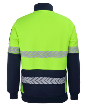 HI VIS 330G 1/2 ZIP SEGMENTED TAPE FLEECE 6DPS