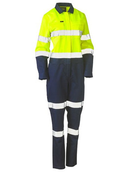 Womens Taped Hi Vis Cotton Drill Coverall BCL6066T