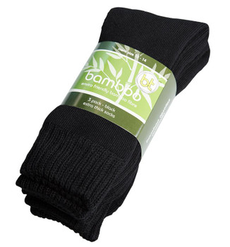 Bamboo Textile Extra thick bamboo socks 3PK unisex Black