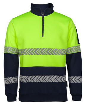 Jb's Hi Vis ½ Zip Segmented Tape Fleecy  6HZS