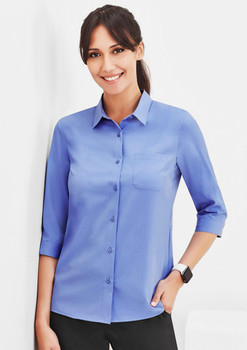 CS951LT Womens Florence Plain 3/4 Sleeve Shirt