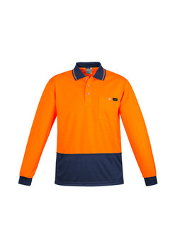 ZH410 Mens Hi Vis Comfort Back Long Sleeve Polo