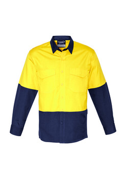 ZW128 Mens Rugged Cooling Hi Vis Long Sleeve Shirt