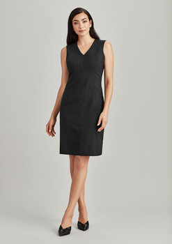 34021 Womens Comfort Wool Stretch Sleeveless V-Neck Dress