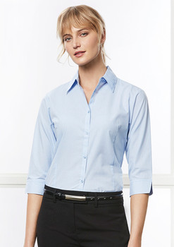 LB8200 Womens Micro Check 3/4 Sleeve Shirt