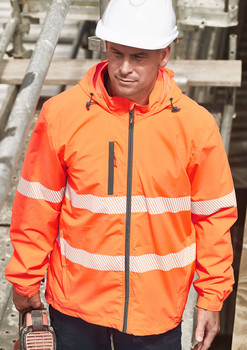 Syzmik Unisex Super Light Segmented Tape Packable Rain Jacket -ZJ560