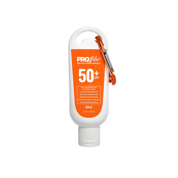 PROBLOC SPF 50 + SUNSCREEN 60ML SQUEEZE BOTTLE WITH CARABINER  SS60C-50 pk12