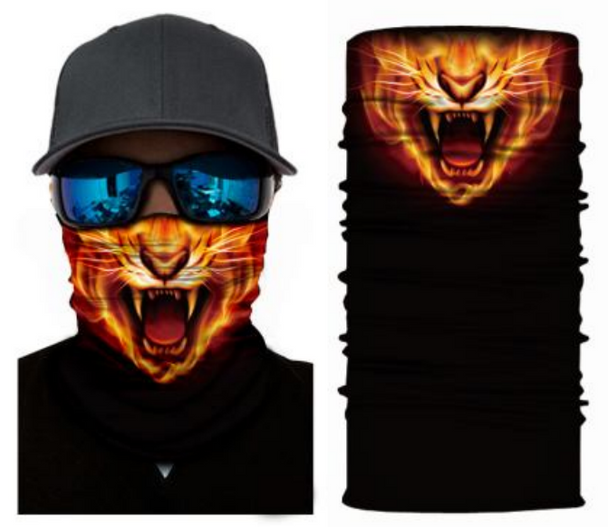 Simba Bandana face mask Neck Gaiter Fire Cat S34