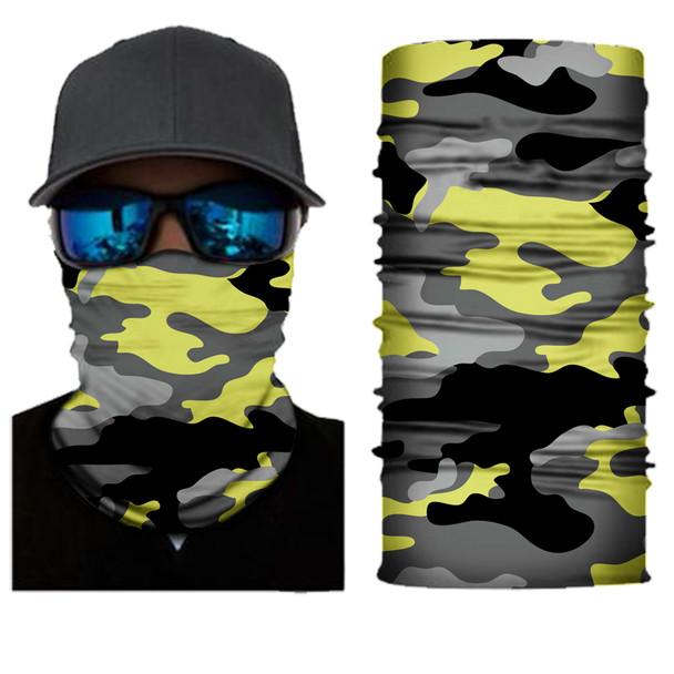 Simba Bandana face mask Neck Gaiter Camo Yellow S172