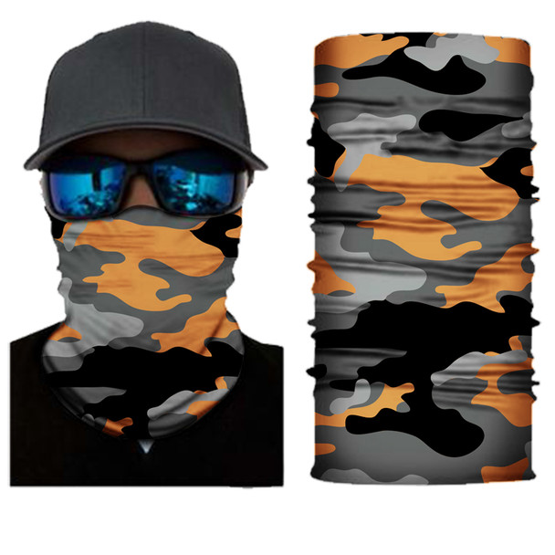 Simba Bandana face mask Neck Gaiter Camo Orange S176